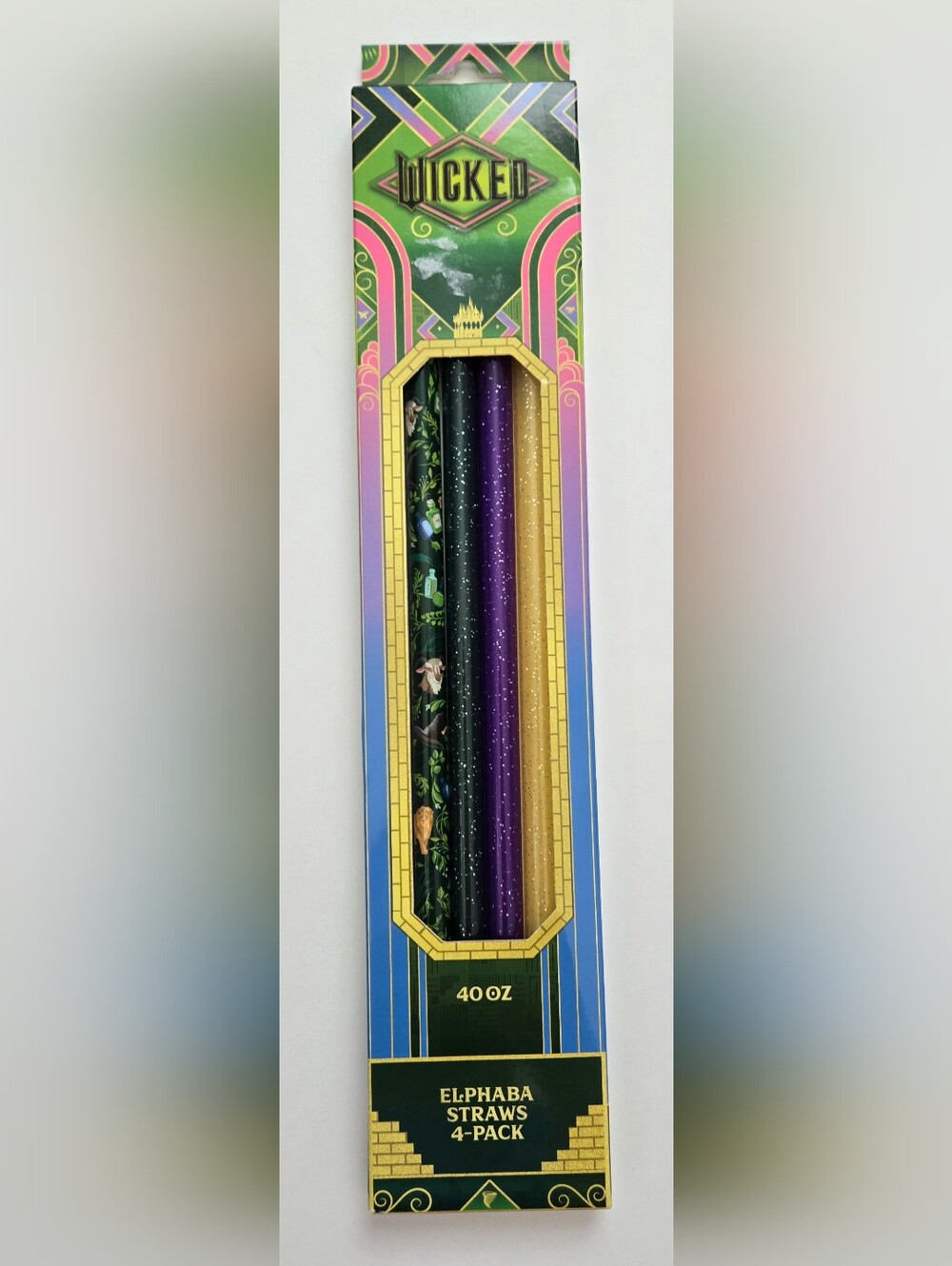 NEW Wicked CharCharms Elphaba Straws 4-pack Stanley Tumblers 40oz Water Bottles